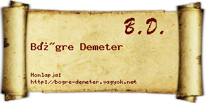Bögre Demeter névjegykártya